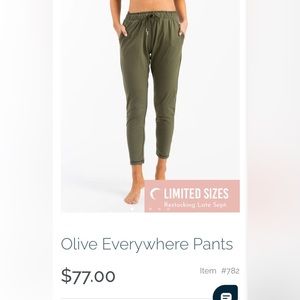 Ziya Everywhere pant size xl olive color